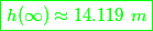 \color{green}\boxed{h(\infty)\approx 14.119~m}